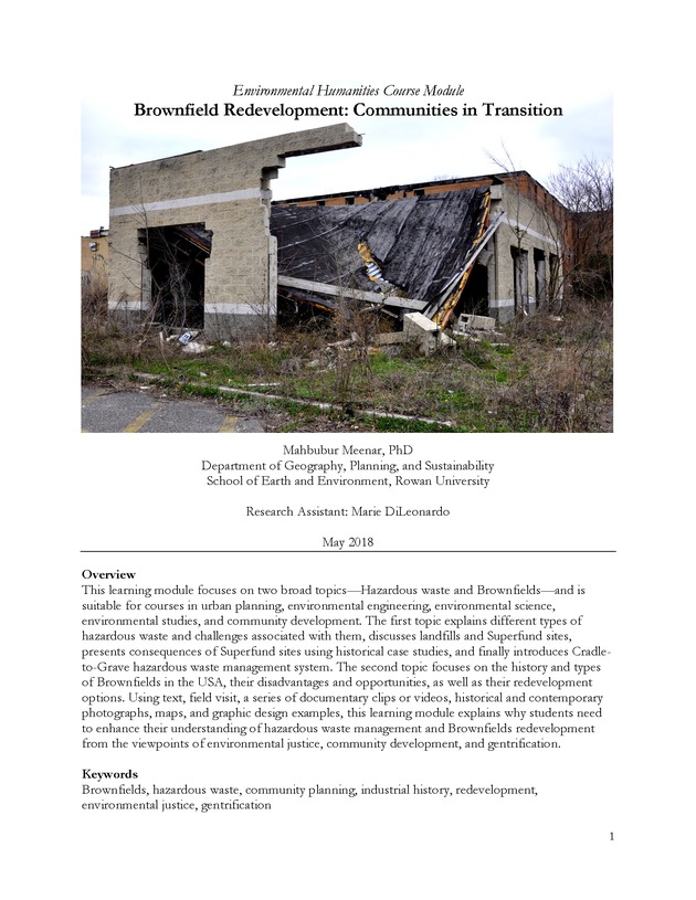 Brownfield Redevelopment: Communities in Transition - Main 1